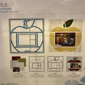 Creative Memories "Apple" Recipe Template, 12x12 Reusable Stencil - NEW!